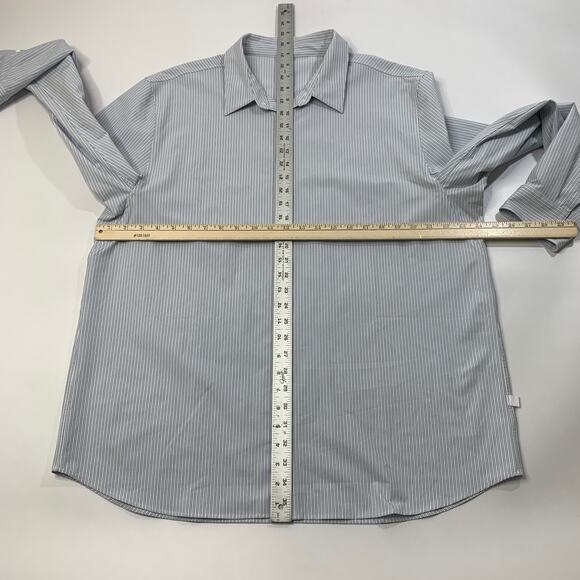 Lululemon Shirt Mens XXL 2XL Dresden Blue White Striped Button Up Long Sleeve - Picture 4 of 8